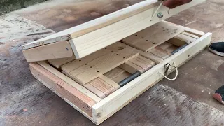 Space Saving Woodworking Design Ideas For Picnics Or Camping // Folding Table And Very Handy Stool