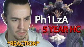 Tdot reacts to Ph1LzA's 5 Year Old Hardcore World!! (Minecraft)