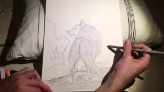 "Cosmic Wolf" Drawing