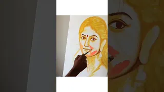 Beautiful Indian married woman painting | acrylic portrait painting