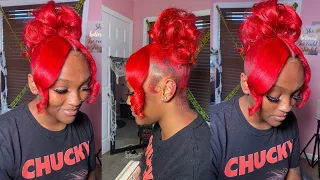 Updo Messy Red Bun😍❤️ Beauty Supply Pack Hair