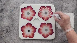 #1883 Gorgeous Set Of Resin 3D Bloom Coasters
