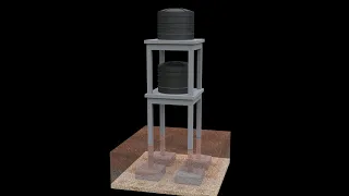 Elevated/Overhead rcc water tank construction.(animated)