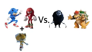 Sonic and knuckles Vs. Death and bowser (Tails joins in)