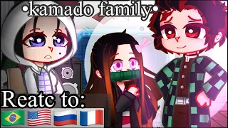 🔥Past kamado family react to Tanjiro| part 1/2(IN FOUR LANGUAGES)🇧🇷🇷🇺🇺🇸🇫🇷