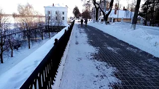 Фрагмент экскурсии по зимней Волжской набережной в Ярославле