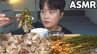 [와차밥] 파김치=버들😁 갓담근 파김치 대패삼겹살 먹방 Grilled Thin Pork Belly & Green Onion Kimchi MUKBANG ASMR EATING SHOW