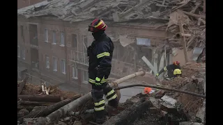 Russian strike hits building in Kharkiv, Ukraine