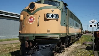 CN 9000 F3 at Alberta Railway Museum May 17 2015 - startup, cab ride, drone shots,