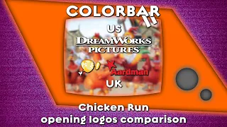 Chicken Run - US (DreamWorks)/UK (Pathé and Aardman) opening logos comparison