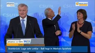 CSU: Horst Seehofer über das Wahlergebnis am 22.09.2013