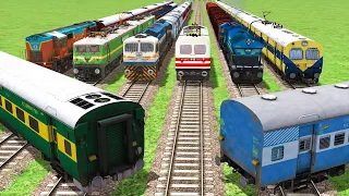 6 TRAINS CROSSING ON BUMPY FORKED RAILROAD CROSSING | Train Simulator 2022