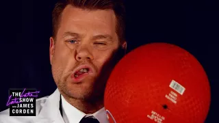 The Slow Mo Guys Hit James Corden In the Face
