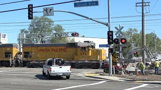 UPY 651 Florin Flyer Local - Mercantile Dr. Railroad Crossing With Construction, Rancho Cordova CA