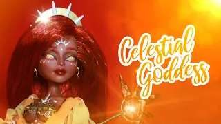CELESTIAL SUN GODDESS doll repaint☀️ Custom Monster High Doll