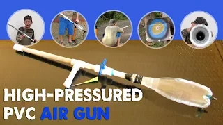 PVC Air Gun / How to make a simple high pressured air rifle V1 - DIY simple airgun