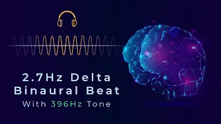 2.7Hz Delta Binaural Beat & 396Hz Solfeggio Tone | Release Fear & Achieve Deep Sleep | Binaural ASMR