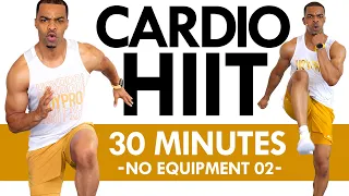 DAY 2: 30 MIN Cardio HIIT Fat Burn Workout | 7 DAY NO EQUIPMENT CHALLENGE