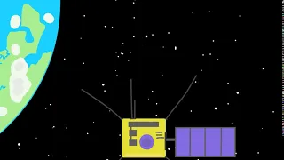 Спутник в космосе (анимация)