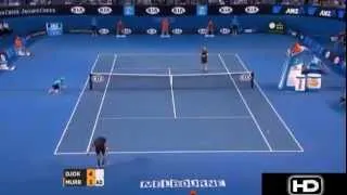 AO 2013 Final Djokovic Difficult Serve Return