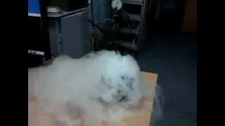 Liquid nitrogen in boiling water