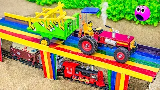 diy tractor making special bridge with rainbow colors | diy tractor | @KeepVilla | @Farm Diorama