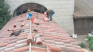 Roofing tejas con mezcla