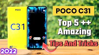 Poco c31 top 5+ amazing features and tips and tricks || Poco C31 Top 5++ Amazing Features 🤩 🤩