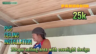 PVC CEILING WITH COVELIGHT design INSTALLATION | 20sqm ceiling area