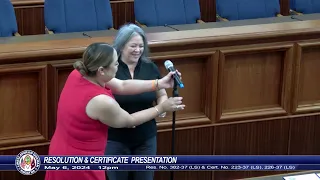 Resolution and Certificate Presentation - Senator Amanda L. Shelton - May 6, 2024