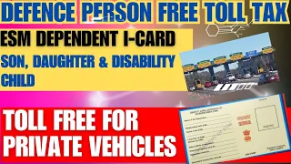 ESM ID CARD FOR DEPENDENT | FREE TOLL TAX FOR PRIVATE VEHICLE IN TAMIL #orop #indianarmy