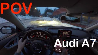 Audi A7 3.0 299HP POV Winter Evening Drive - PointOfViewCars