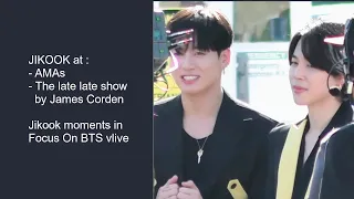 Jikook at AMA | Jikook moments behind The late late James Corden show | Jikook moments in BTS Vlive