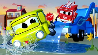 Carl der Super Truck - Der Wasserrutschenlastwagen - Lastwagen Zeichentrickfilme für Kinder 🚓 🚒