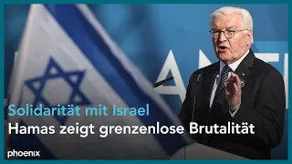 Reden von Bundespräsident und Spitzenpolitiker:innen bei Solidaritätskundgebung für Israel in Berlin