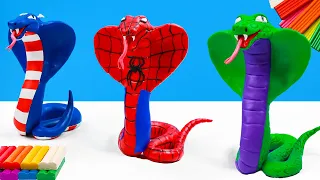 How to make Snake mod superhero Spider man, Hulk, Captain America and Ironman with clay