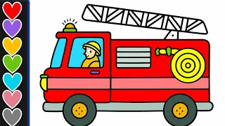 Draw a fire truck with pre school arts