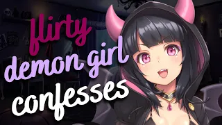 flirty demon girl confesses 🖤  (F4A) [mischievous] [yandere] [binaural asmr roleplay] [heartbeats]