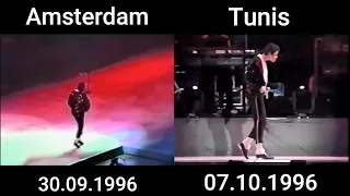 Michael Jackson Billie Jean Live HIStory Tour In AMSTERDAM vs TUNIS (Moonwalk ONLY) | Comparison