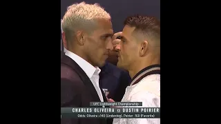 This staredown between Charles Oliveira and Dustin Poirier is INTENSE 🔥 | #UFC269 #Shorts
