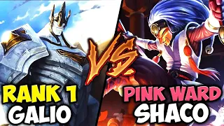 PINK WARD SHACO VS. RANK 1 GALIO MAIN! (EPIC ONE TRICK BATTLE)