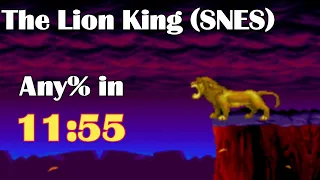 (WR) The Lion King Any% Speedrun in 11:55 (Easy, SNES) [Live Recording]