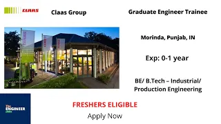 CLAAS GROUP | Freshers | GET | BE/ B.Tech – Industrial/ Production | Morinda, Punjab