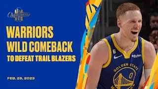 Golden State Warriors Remarkable Comeback Over Trail Blazers 📽️