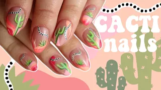 WATCH ME DO MY NAILS 🌵BIAB OVERLAY INFILL 🌵 CACTUS NAIL ART🌵