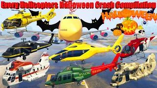 GTA V: Every Helicopters Halloween Best Extreme Longer Crash and Fail Compilation
