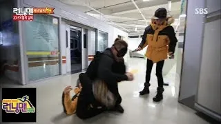 김종국, 몬스터에 순식간에 아웃 @런닝맨 Running man (연예남녀) 150104