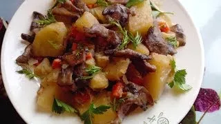 Жаркое "Картошка с грибами" в микроволновке(Roast "Potato with mushrooms" in mikrovolnovke)