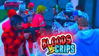 GTA 5 BLOODS Vs CRIPS "WARZONE" 🔴GANG WAR🔵 (GTA5 RP)