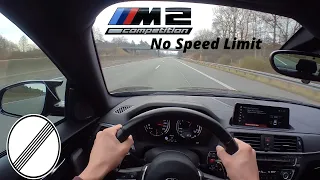 BMW F87 M2 Competition pushing on German Autobahn